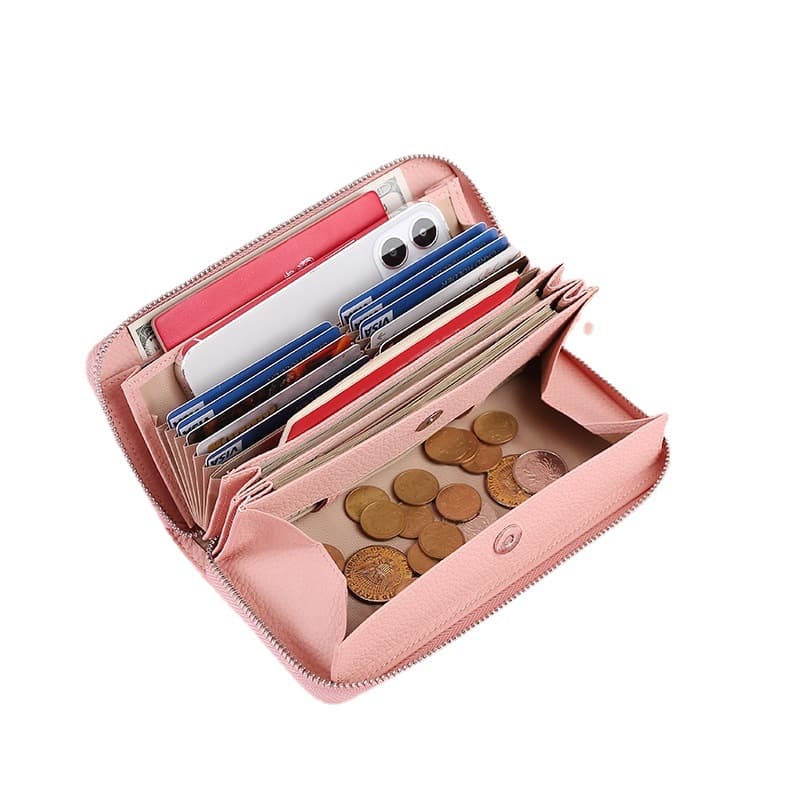 (Cross-border trading), long wallet, capacious shoulder bag, anti-magnetic purse, protective bag, genuine leather 2