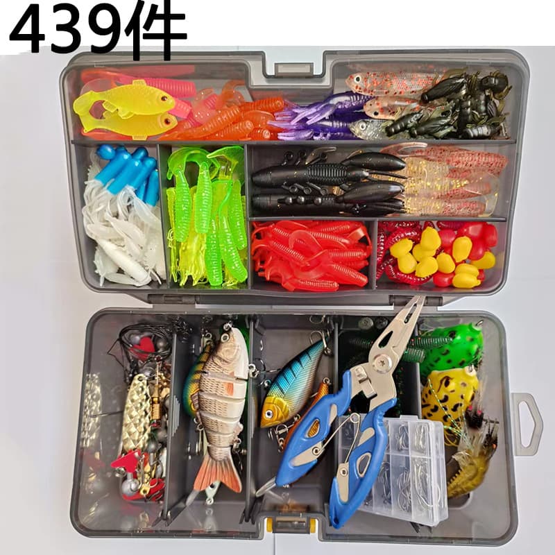 Luya bait 439 pieces of multi -swimming bait hard bait hard bait sequins multi -section of fish cross -border fishing gear fake bait set 1