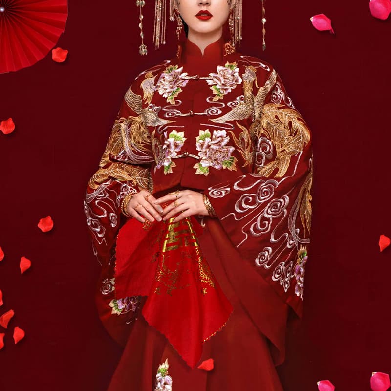 Handkerchief Handwater Marriage Red Chinese Hi -Tzu 鸳 Dragon and Phoenix Wedding Bride Woman Wedding Wedding Supplies Daquan 2