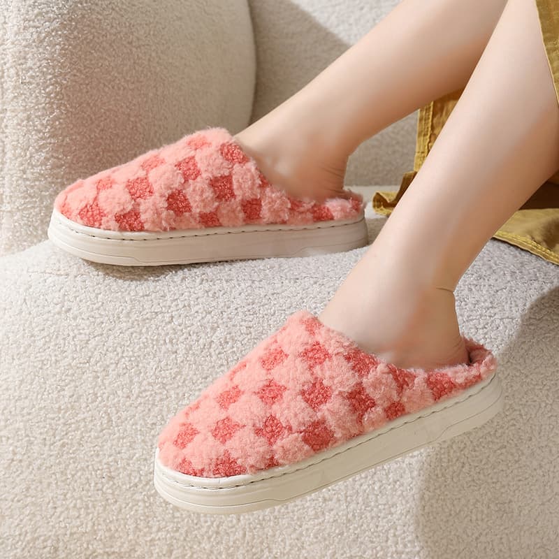 Keep warm women's slippers platform, non-slip demi-season men's slippers, comfortable footwear for pregnant, closed heel 4
