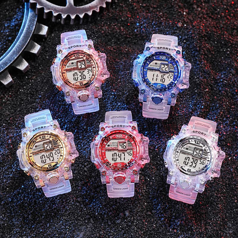Waterproof travel transparent fashionable electronic trend watch strap for men and women