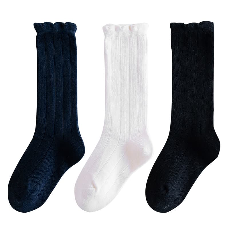 Cotton knee socks, breathable children's white small princess costume for early age, mid-length, suitable for spring and autumn, absorbs sweat and smell 5
