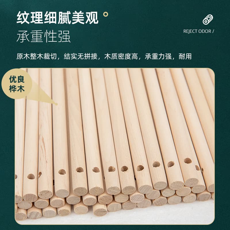 Wooden tent from natural wood, tubing, cotton swabs for yoga 2