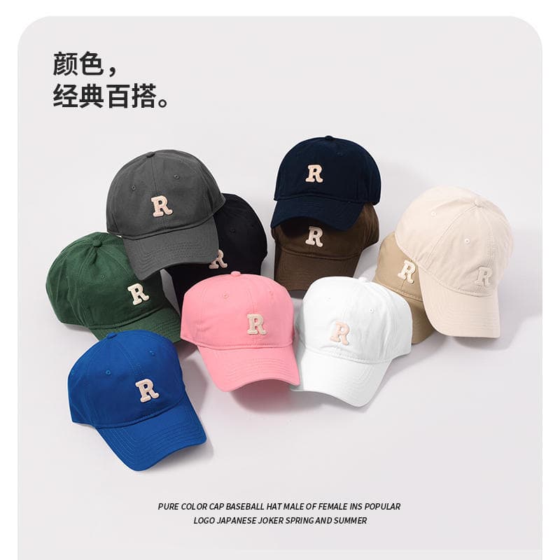 Sports universal sun hat with letters, baseball cap, Korean style, simple and elegant design 4