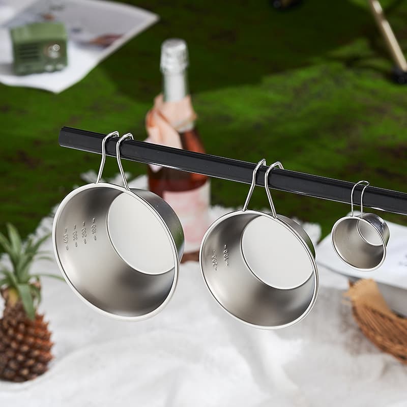 Outdoor 304 stainless steel snow -pull bowl portable folding camper camping camping folding Xuera cup picnic stranded bowl 2