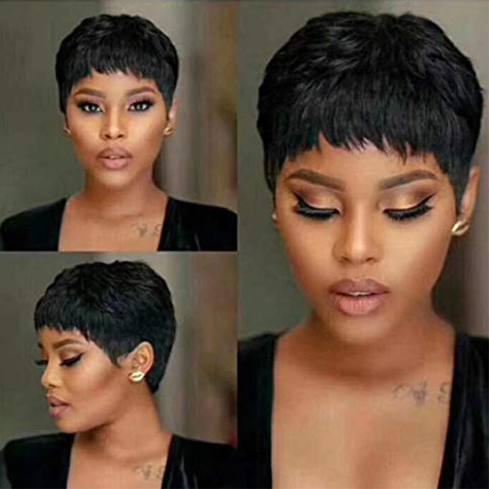 European and American Foreign Trade Wigmine Machine Real Pixie Cut Human Hair 1
