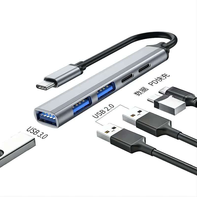 TYPEC Expansion Martial Arts mobile phone tablet computer USB expansion charging rotor one drag five multi -interface converter 2