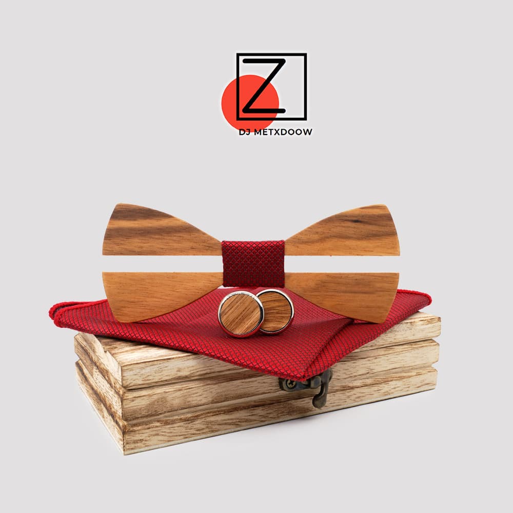 Wooden bow tie for adults, set, scarf, 2021 collection 1