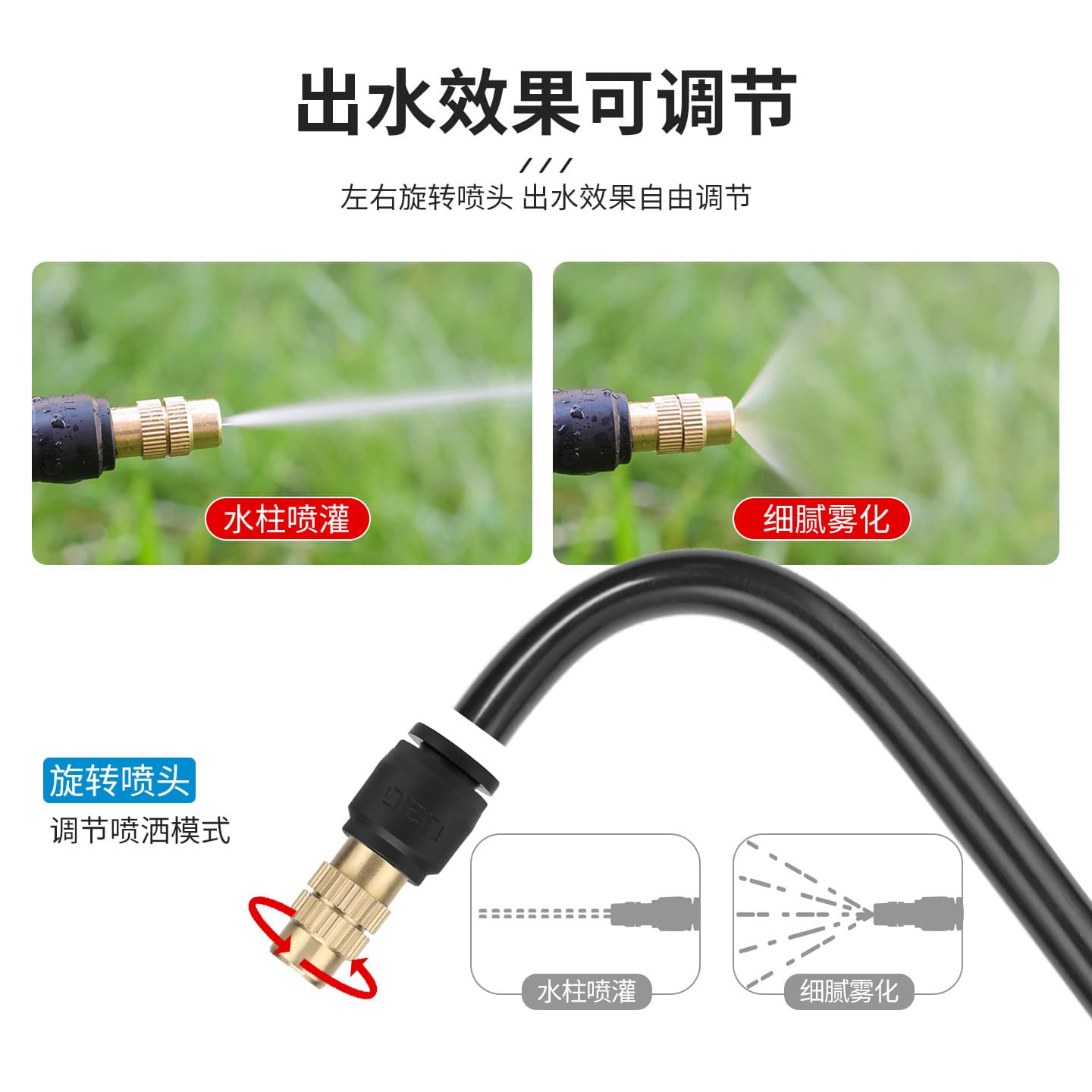 Universal flower watering atomizing nozzle 912mmpe pipe fittings joint automatic spray watering system accessories 2