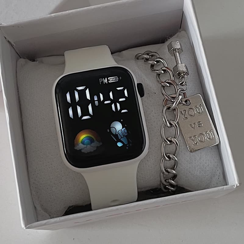 (Wholesale), square electronic space high quality fashionable men's watch for boys and girls 2