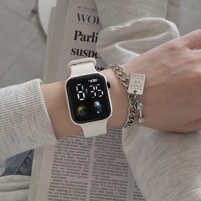 (Wholesale), square electronic space high quality fashionable men's watch for boys and girls 3