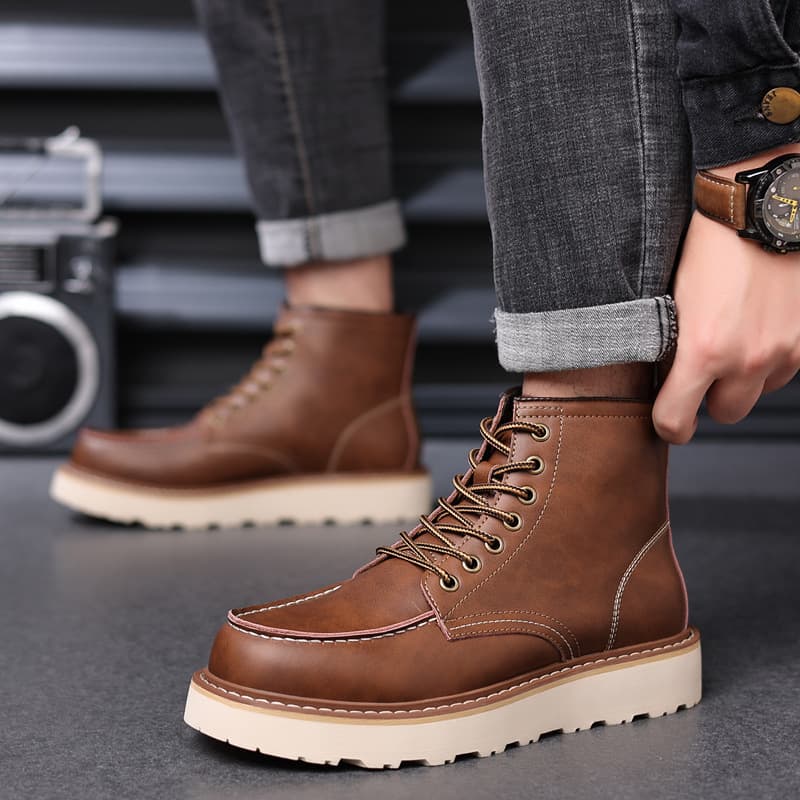 Martens, winter retro boots, genuine leather 2