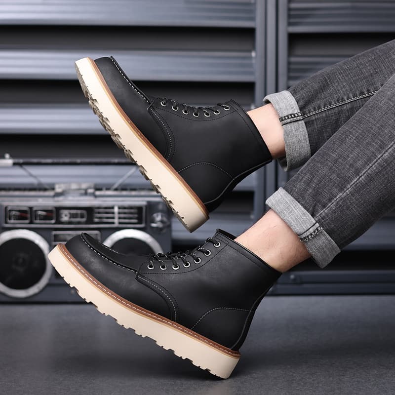 Martens, winter retro boots, genuine leather 4