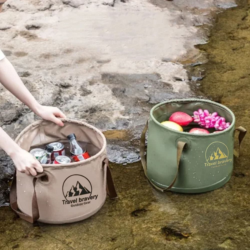 Handheld capacious bucket for traveling for laundry for camping 2