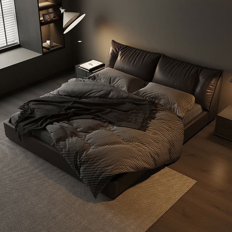 Minimalistic leather tape for bed with down, cowhide, 2meter 3