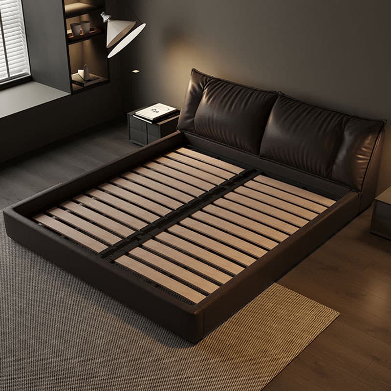Minimalistic leather tape for bed with down, cowhide, 2meter 4