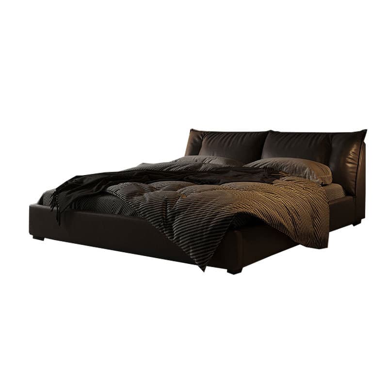 Minimalistic leather tape for bed with down, cowhide, 2meter 5