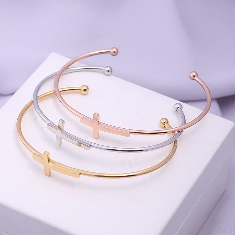(Cross-border trading), (Wholesale), golden bracelet stainless steel, punk style, pink gold 2