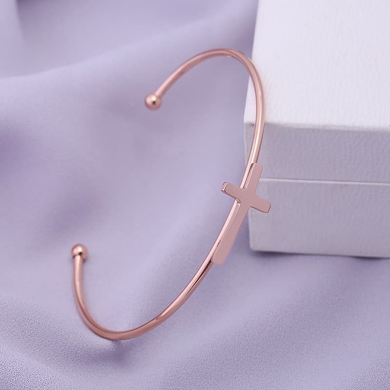 (Cross-border trading), (Wholesale), golden bracelet stainless steel, punk style, pink gold 4