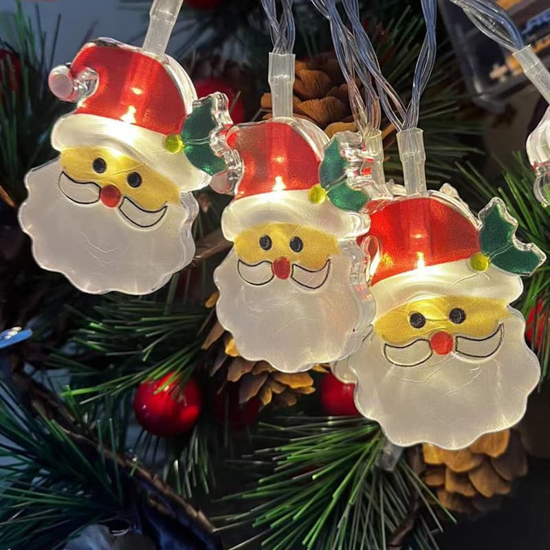 Santa Claus String Lantern Festival LED Lantern Lantern Christmas Tree Lantern Outdoor Decoration Battery Light Light Cross -border 8
