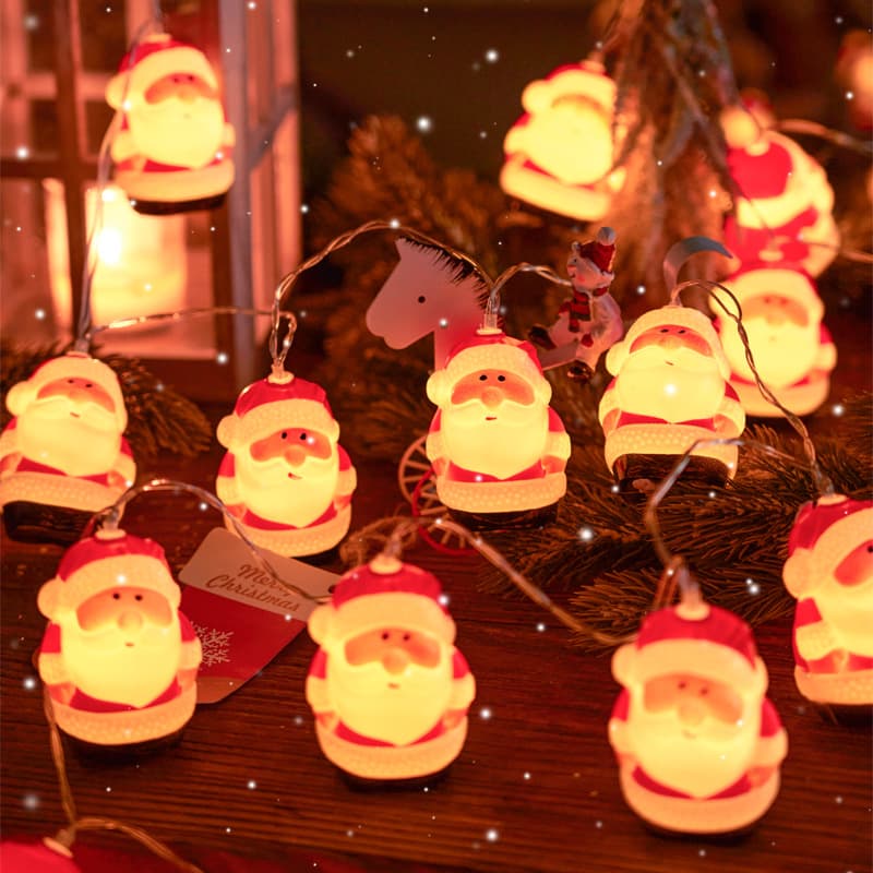 Santa Claus String Lantern Festival LED Lantern Lantern Christmas Tree Lantern Outdoor Decoration Battery Light Light Cross -border 10