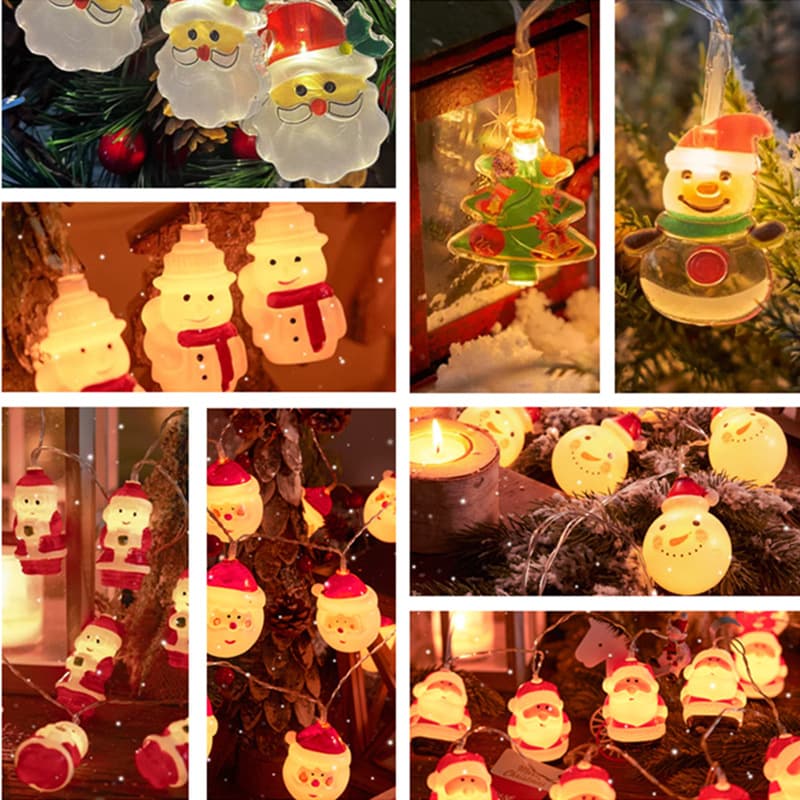Santa Claus String Lantern Festival LED Lantern Lantern Christmas Tree Lantern Outdoor Decoration Battery Light Light Cross -border 1
