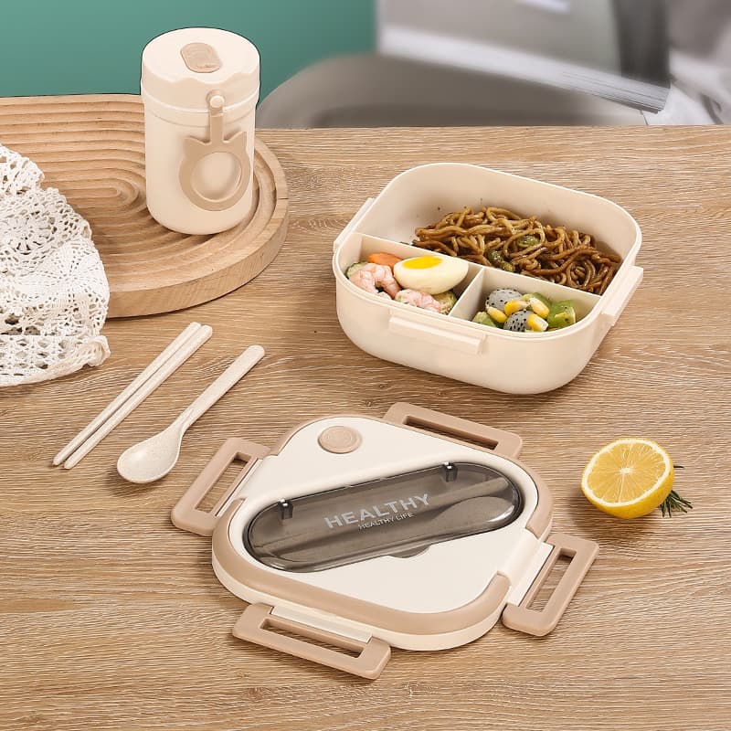 Lunch Box plastic rice box Japanese bento box new square -shaped square -hop -shaped student snack box lunch box 4