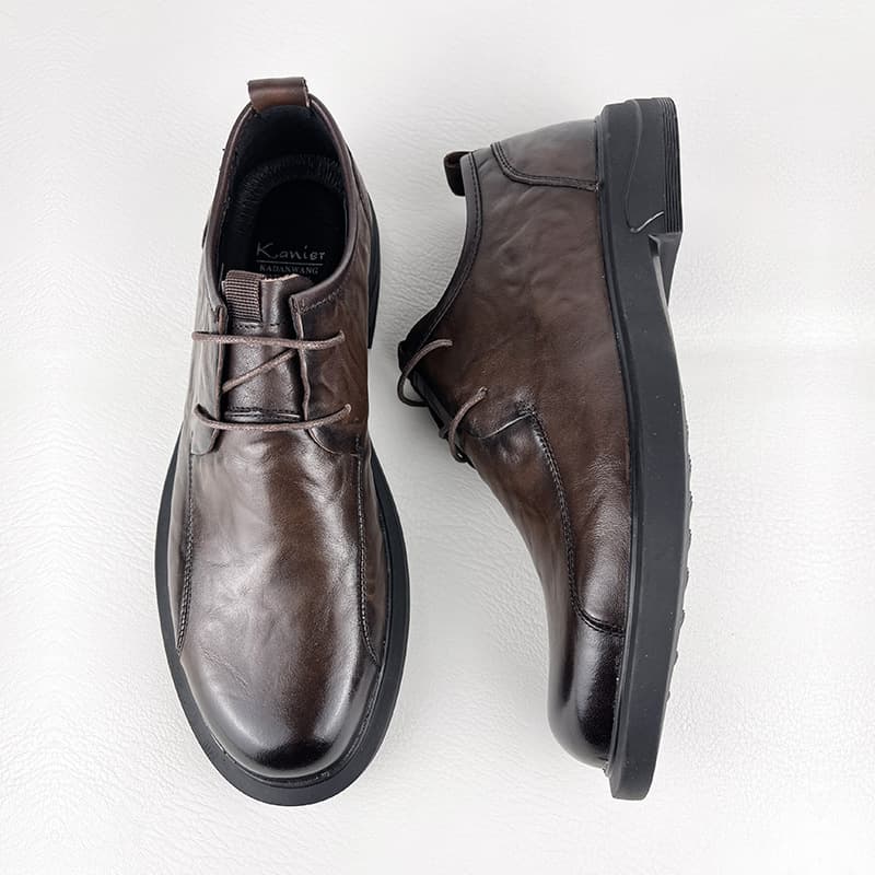 Leather classic suit jacket, demi-season universal wedding shoes, cowhide 4