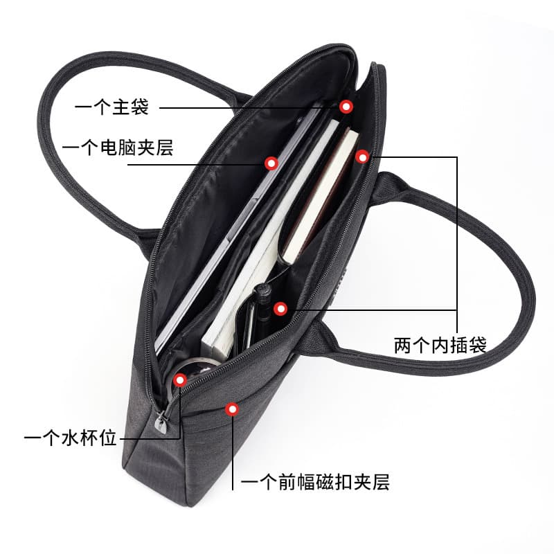 Qizhou Men's Oxford Cloth Laptop Bag with Logo Imprint 3