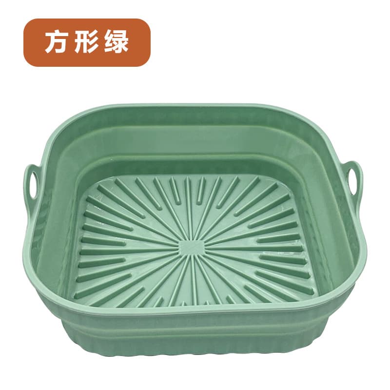 Cross-border hot air fryer silicone baking tray round anti-scalding insulation pad repeatedly used folding air fryer pad 5