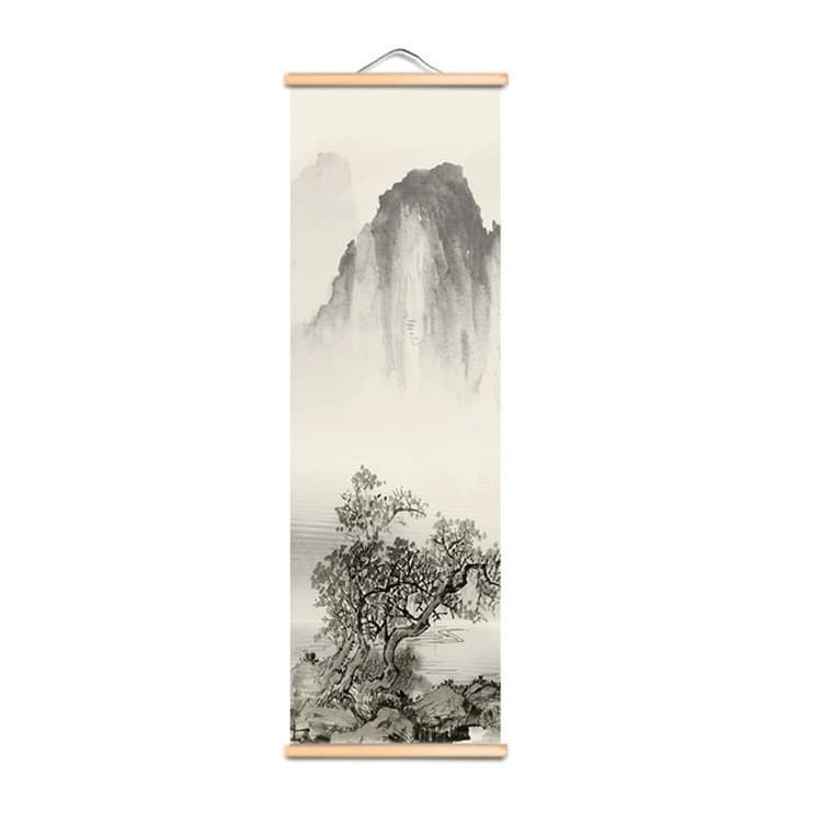 Zhuoyu solid wood hanging painting decoration scroll painting solid wood hanging painting ink landscape painting home inkjet decorative painting 3