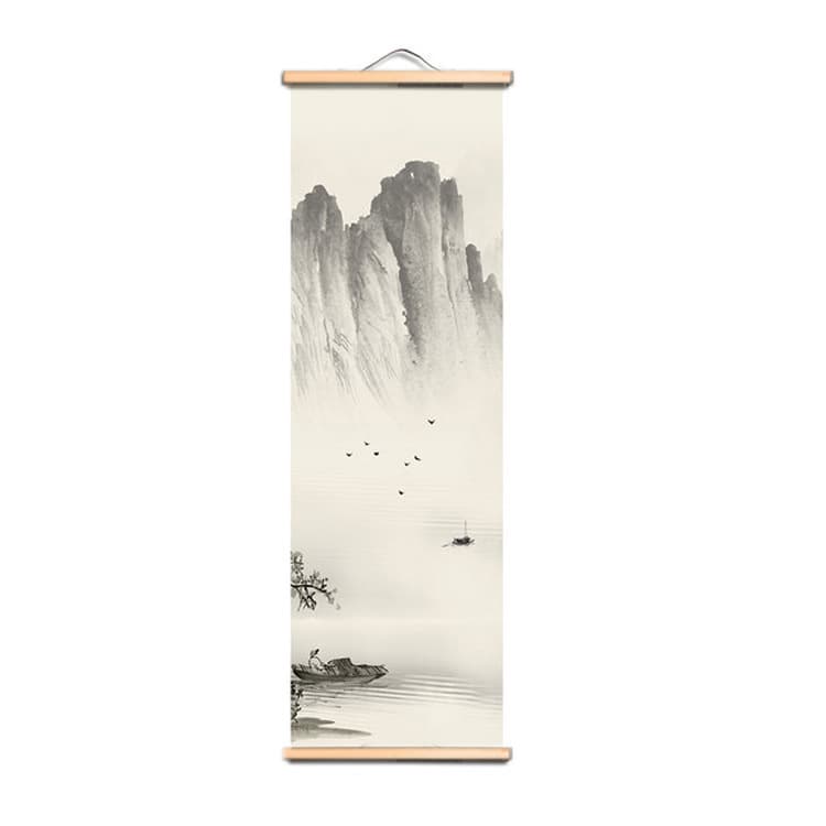 Zhuoyu solid wood hanging painting decoration scroll painting solid wood hanging painting ink landscape painting home inkjet decorative painting 4