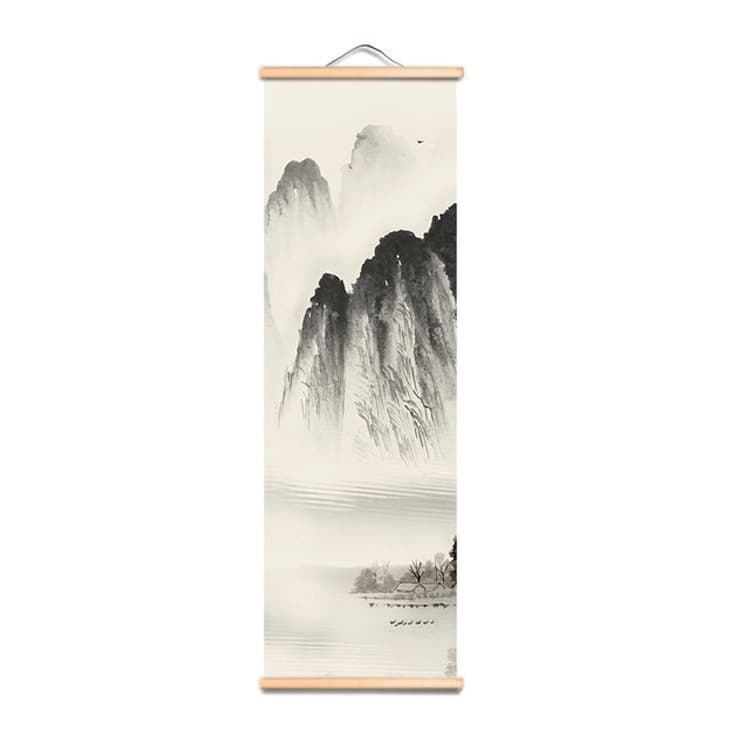 Zhuoyu solid wood hanging painting decoration scroll painting solid wood hanging painting ink landscape painting home inkjet decorative painting 5