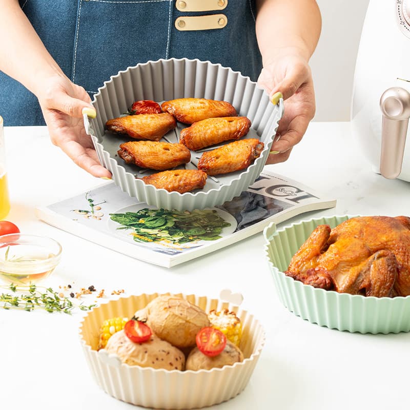 Air fried cooker silicone baking tray reuse of silicone pot pads 2