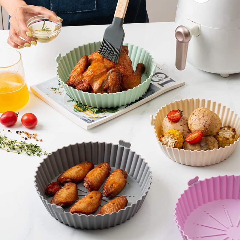 Air fried cooker silicone baking tray reuse of silicone pot pads 4
