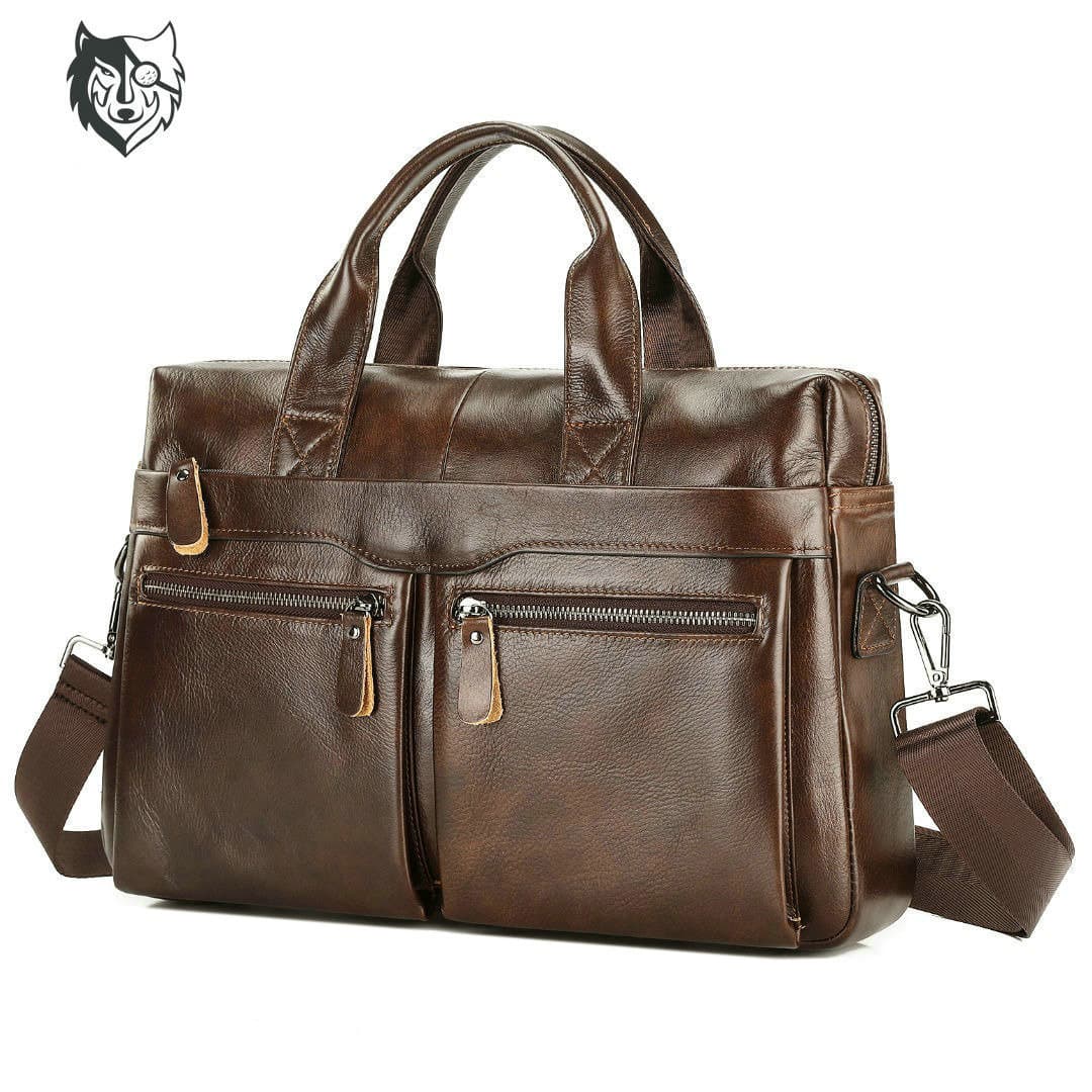 (Cross-border trading), laptop, leather bag, business version, cowhide 4