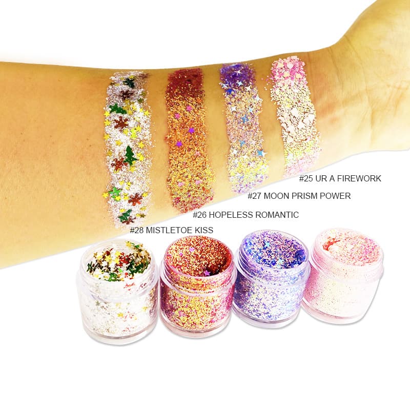 Cross -border beauty neutral no logo colorful stage makeup, glittering powder eye shadow cream Eyeshadow body sequins 2