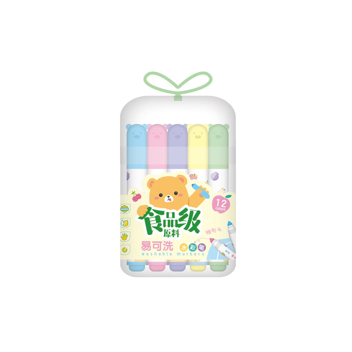 Children's multicoloured brush, crayons for early age, watercolour, washable 3