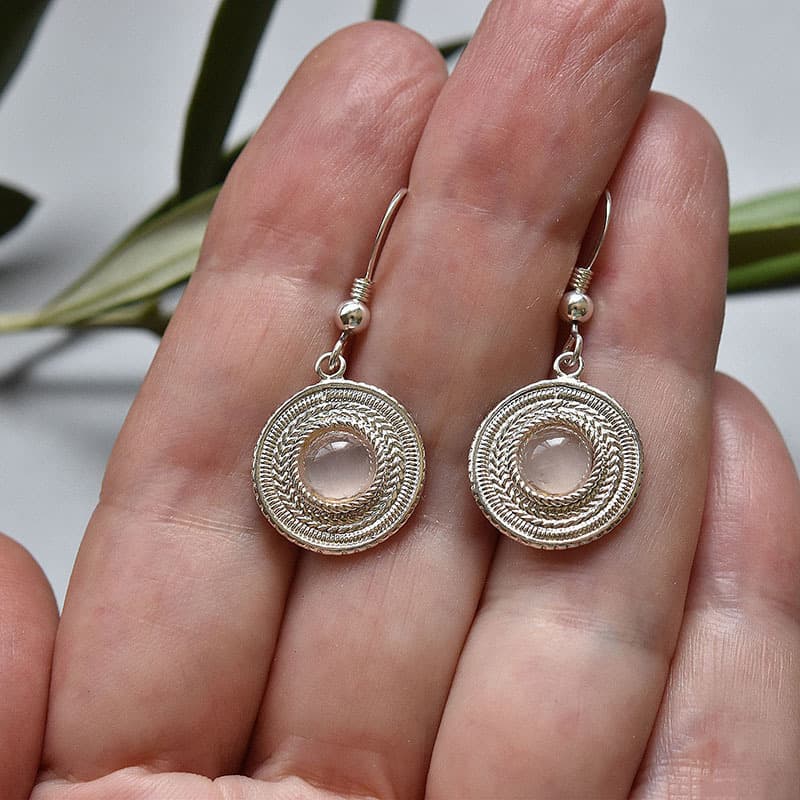 Fuchsia elegant earrings handmade, cat's eye, ebay, wish 1