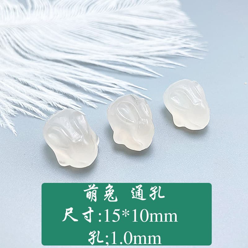 Red agate rabbit white jade, bracelet, accessory, DIY 2