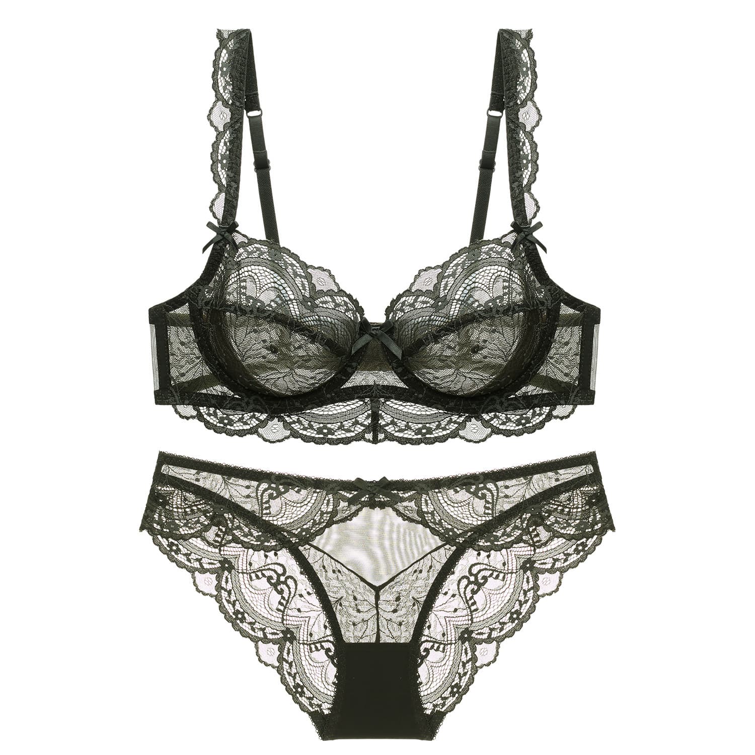 Lace underwear, thin set, sexy birthday charm, push up bra, sponge bra top, french style, high-quality style 2