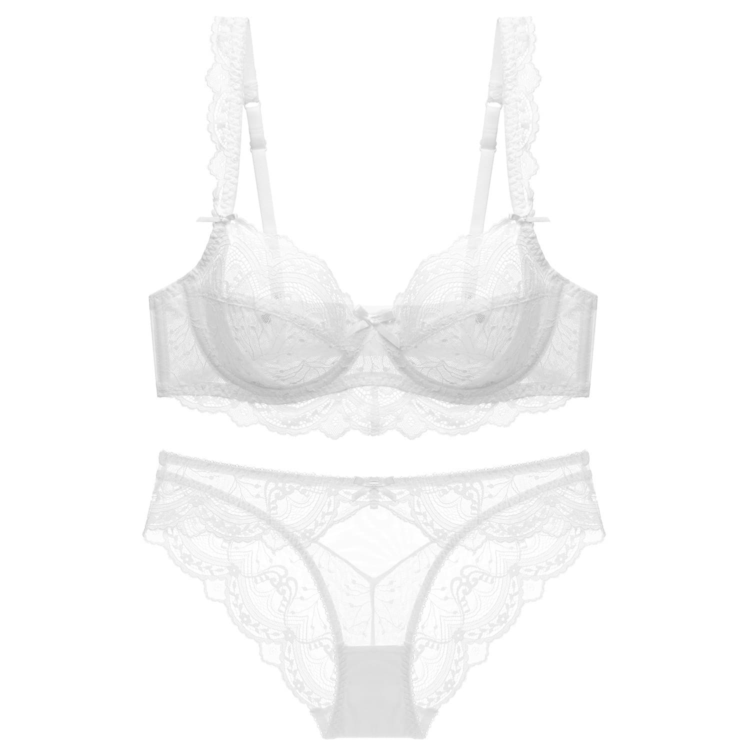 Lace underwear, thin set, sexy birthday charm, push up bra, sponge bra top, french style, high-quality style 5