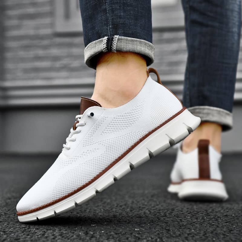 2023 British style men's shoes summer breathable sneakers Flying weaving shoe men's cross -border large size 48 yards running shoes 5