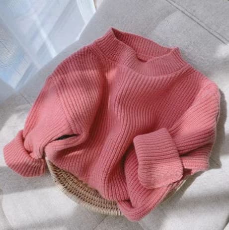 Children's colored base body-friendly demi-season warm knitted sweater 4