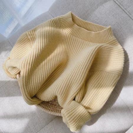 Children's colored base body-friendly demi-season warm knitted sweater 5