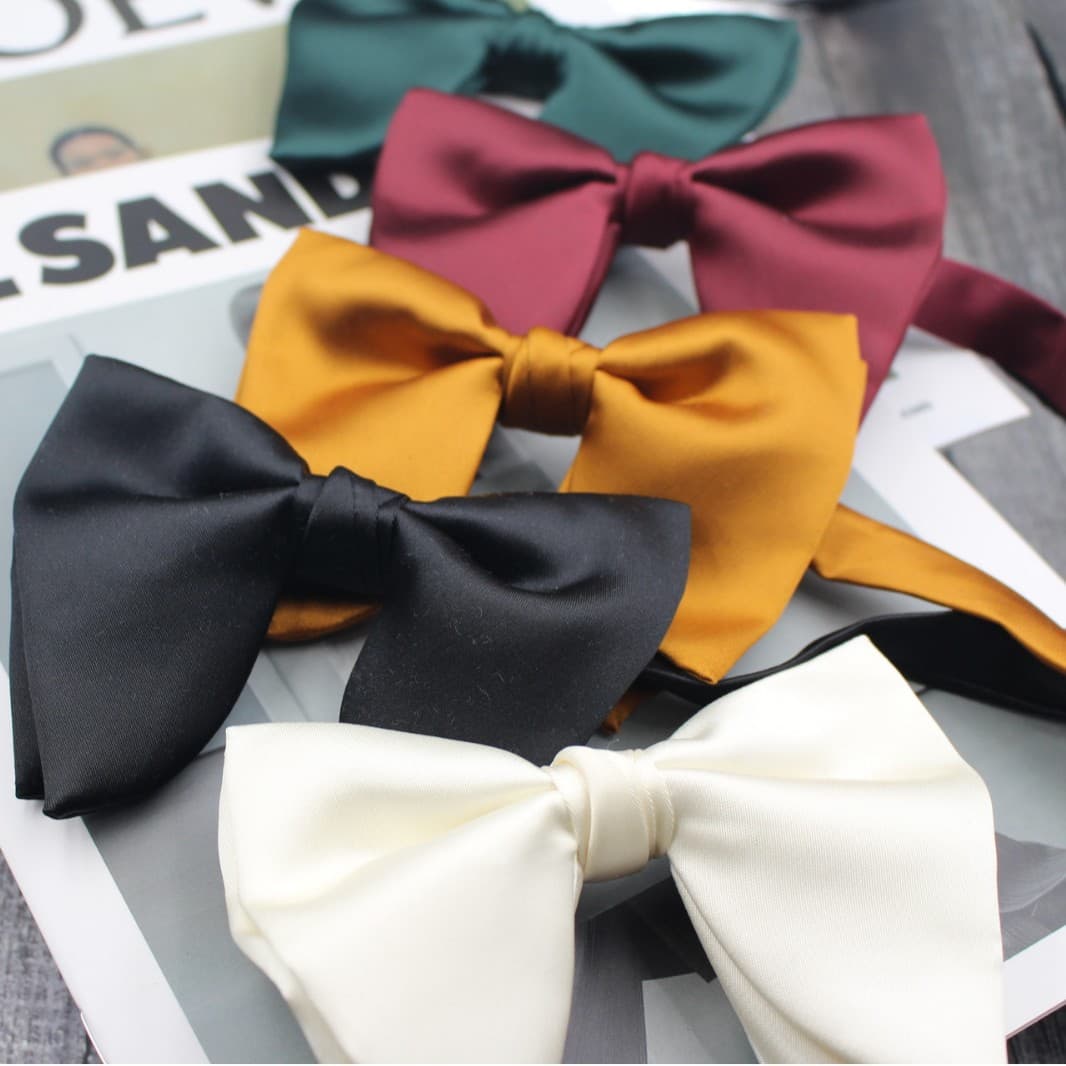 Bow tie, black white suit with bow, Korean style