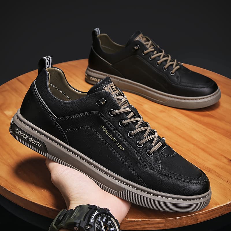 Men's Shoes Spring 2025 New Men's Casual Leather Shoes Men's Versatile Sports Trendy Shoes Men's Thick-Soled Small White Sneakers 3