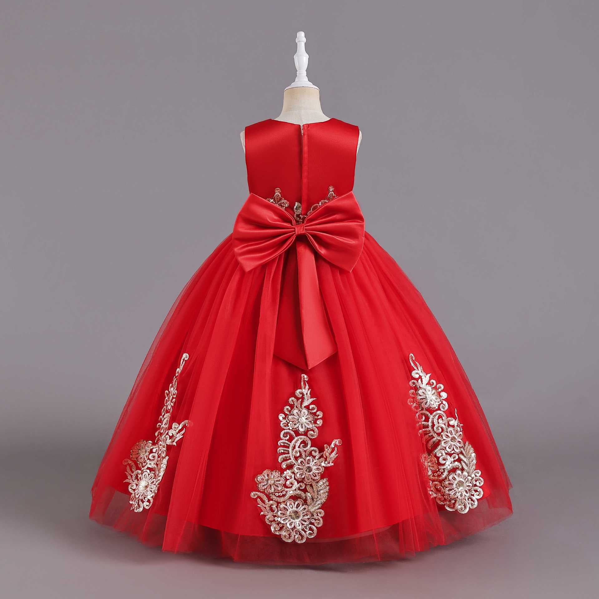 Wedding dress, small princess costume, lace long skirt, flower girl dress 2