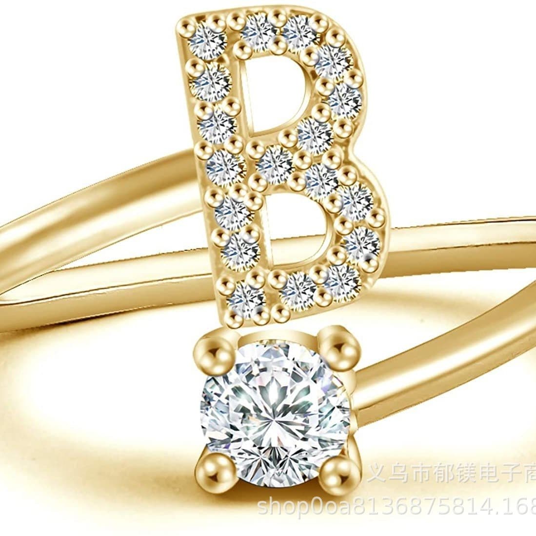 Ring, creative adjustable one size accessory with letters 3
