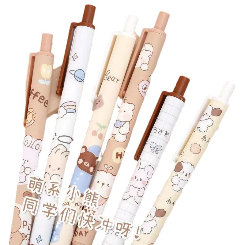 Cartoon rollerball pen for students, high quality cute black bullet 5